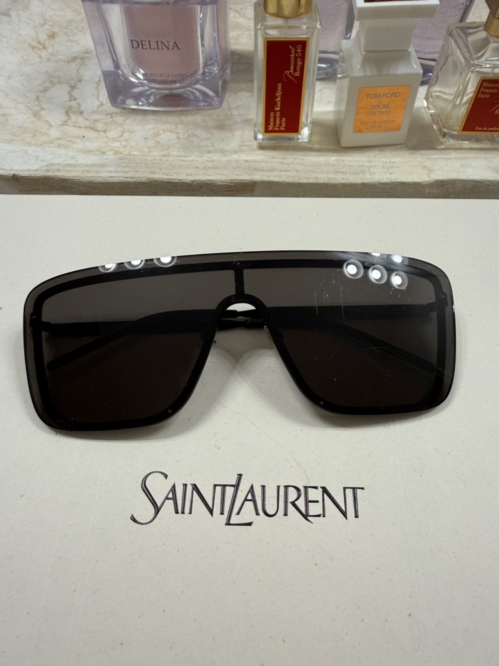 Saint Laurent Black Shield Sunglasses
